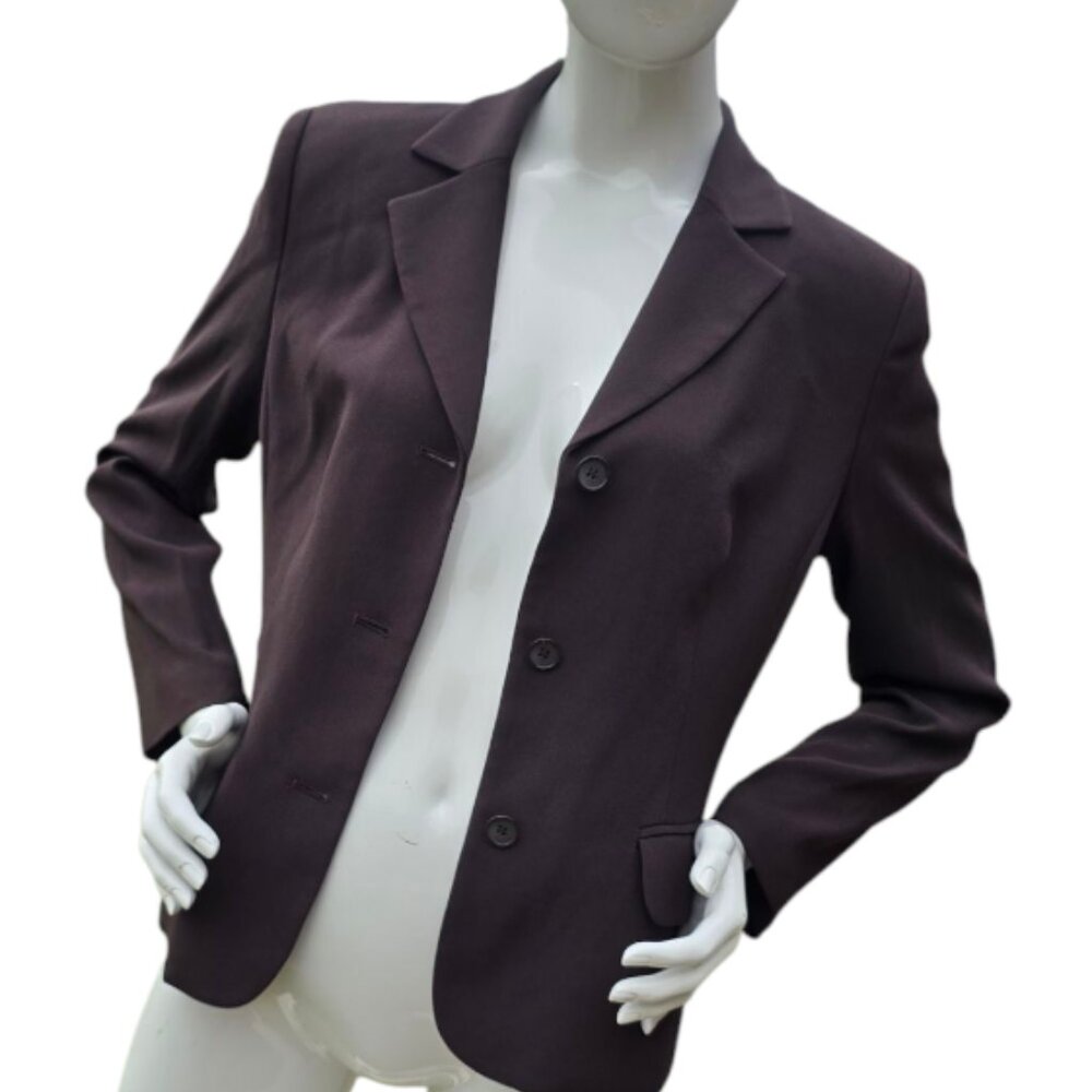 Vintage PETER NYGARD Brown 3 Button Essential Basic Career Blazer sz 10